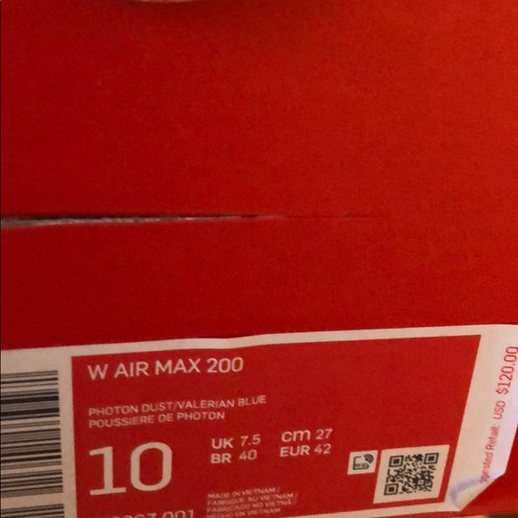 NWT Nike Air Max 200 Photon Dust/Valerian Blue 10 - Picture 3 of 3